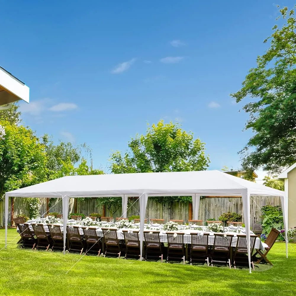Outdoor Gazebo Canopy Wedding Party Tent Camping Shelter Commercial Instant Shelter Waterproof Tent with Removable Side Walls (10'x30' Without Sides)