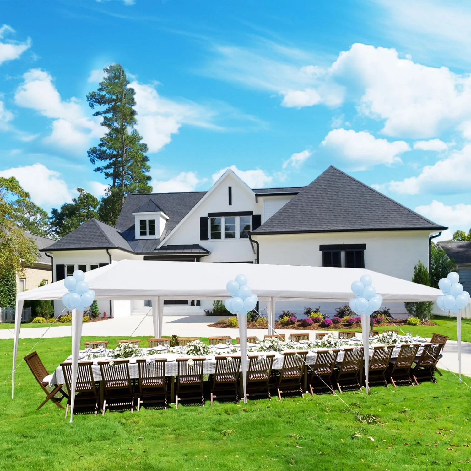 Outdoor Gazebo Canopy Wedding Party Tent Camping Shelter Commercial Instant Shelter Waterproof Tent with Removable Side Walls (10'x30' Without Sides)