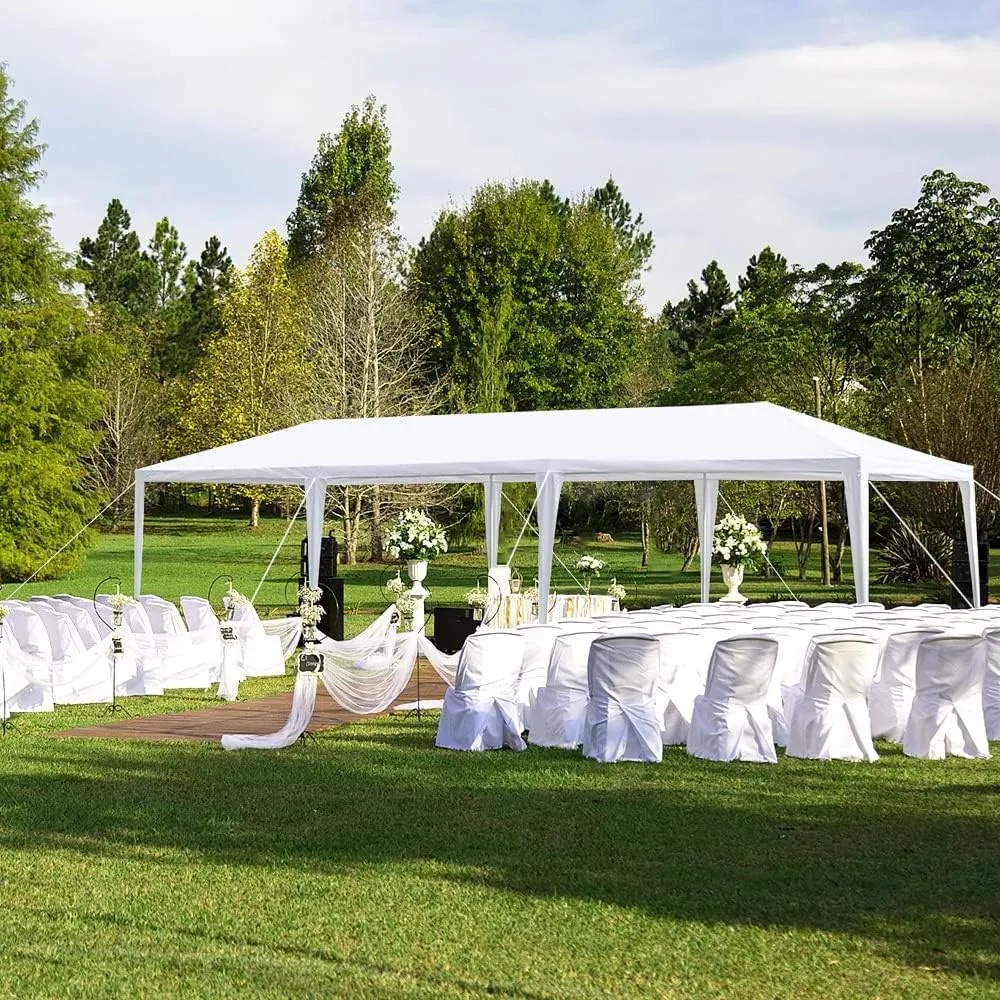 Outdoor Gazebo Canopy Wedding Party Tent Camping Shelter Commercial Instant Shelter Waterproof Tent with Removable Side Walls (10'x30' Without Sides)