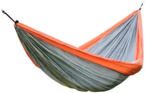 Outdoor Hammock Double Parachute Cloth Nylon Hammock Nylon Textile Outdoor Leisure Indoor and Outdoor Hammock Adult (Color : Orange)