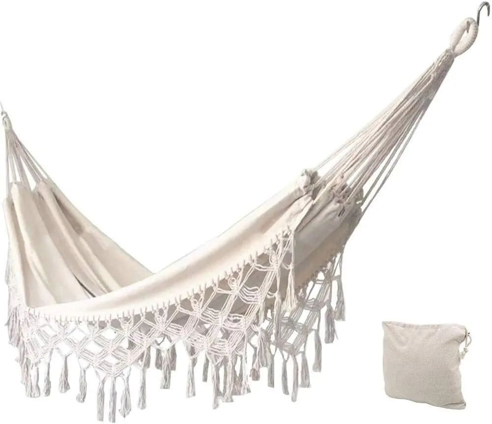 Outdoor Hammock Patio Hammock Beach Vacation Camping Climbing Traveling Hiking Picnic Outdoor Recreation Suitable for 2 Adults with a Maximum Load of 400lbs