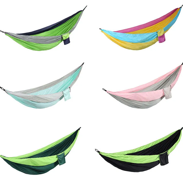 Outdoor nylon parachute cloth hammock single or double camping riding indoor leisure swing hanging chair