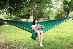 Outdoor nylon parachute cloth hammock single or double camping riding indoor leisure swing hanging chair