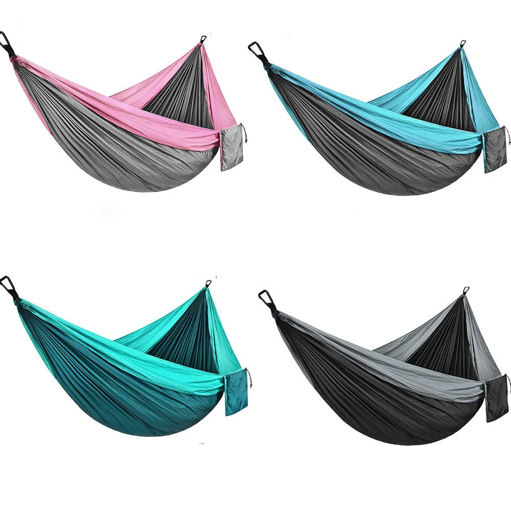 Outdoor nylon parachute cloth hammock single or double camping riding indoor leisure swing hanging chair