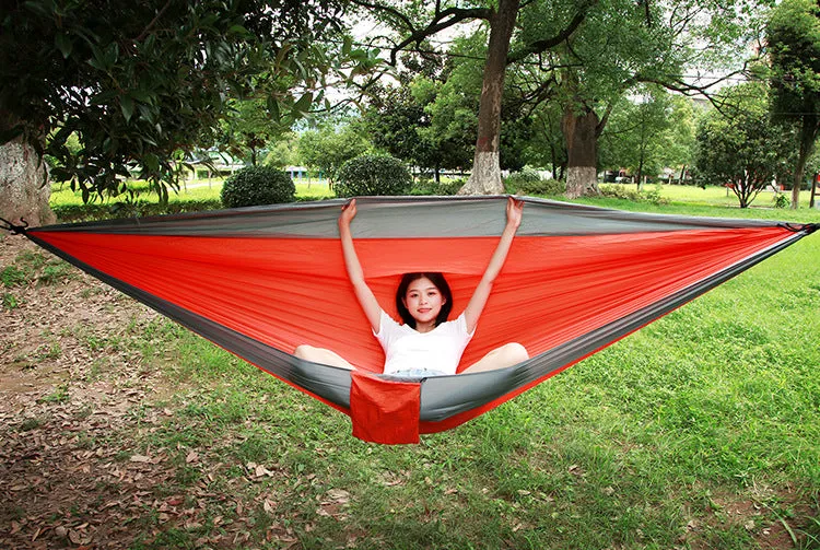 Outdoor nylon parachute cloth hammock single or double camping riding indoor leisure swing hanging chair