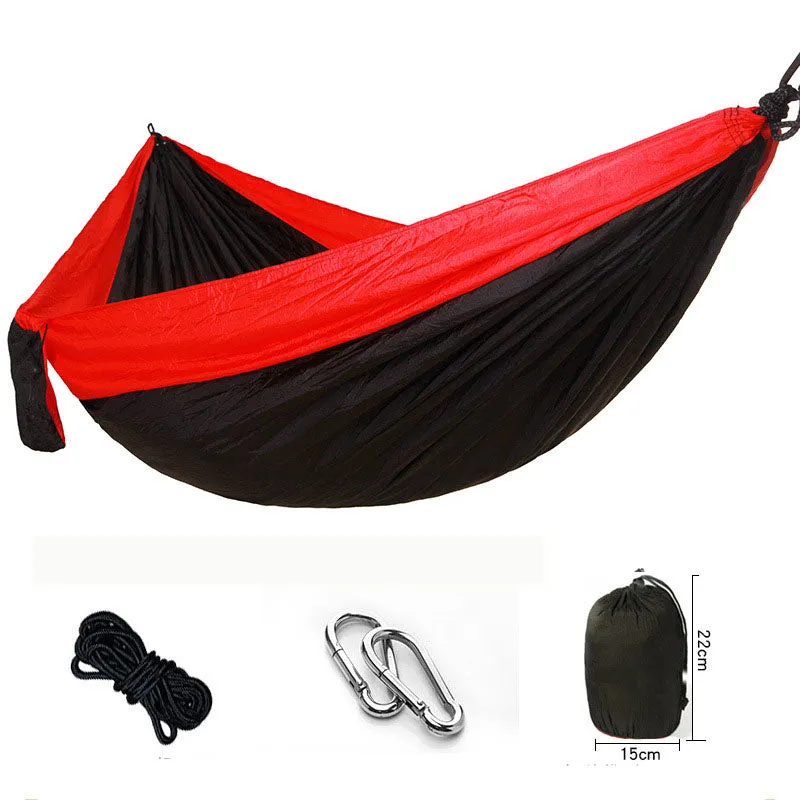 Outdoor nylon parachute cloth hammock single or double camping riding indoor leisure swing hanging chair
