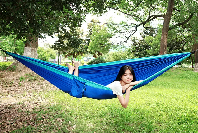 Outdoor nylon parachute cloth hammock single or double camping riding indoor leisure swing hanging chair