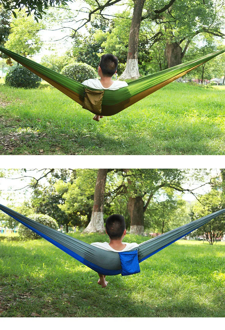 Outdoor nylon parachute cloth hammock single or double camping riding indoor leisure swing hanging chair