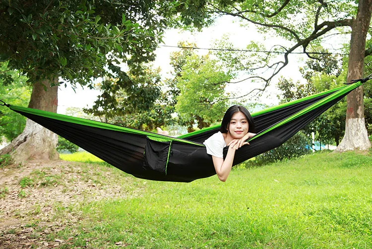 Outdoor nylon parachute cloth hammock single or double camping riding indoor leisure swing hanging chair
