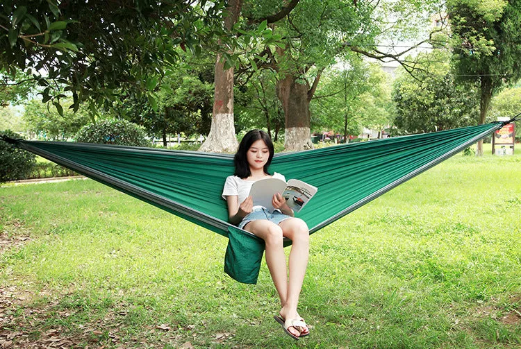 Outdoor nylon parachute cloth hammock single or double camping riding indoor leisure swing hanging chair