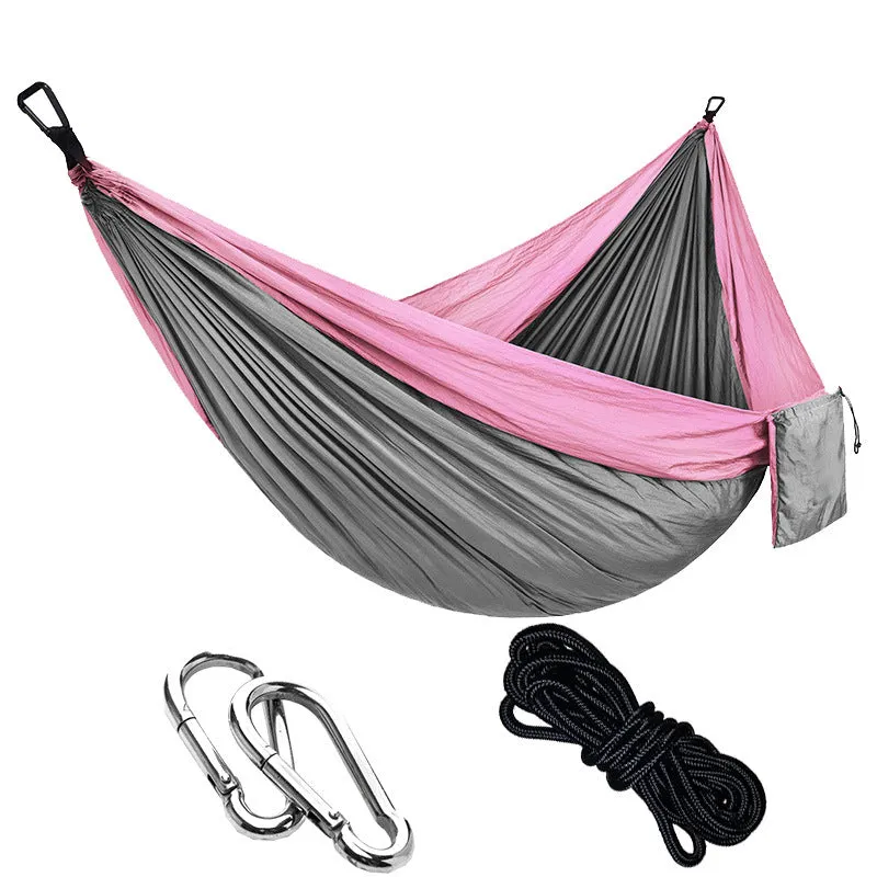 Outdoor nylon parachute cloth hammock single or double camping riding indoor leisure swing hanging chair