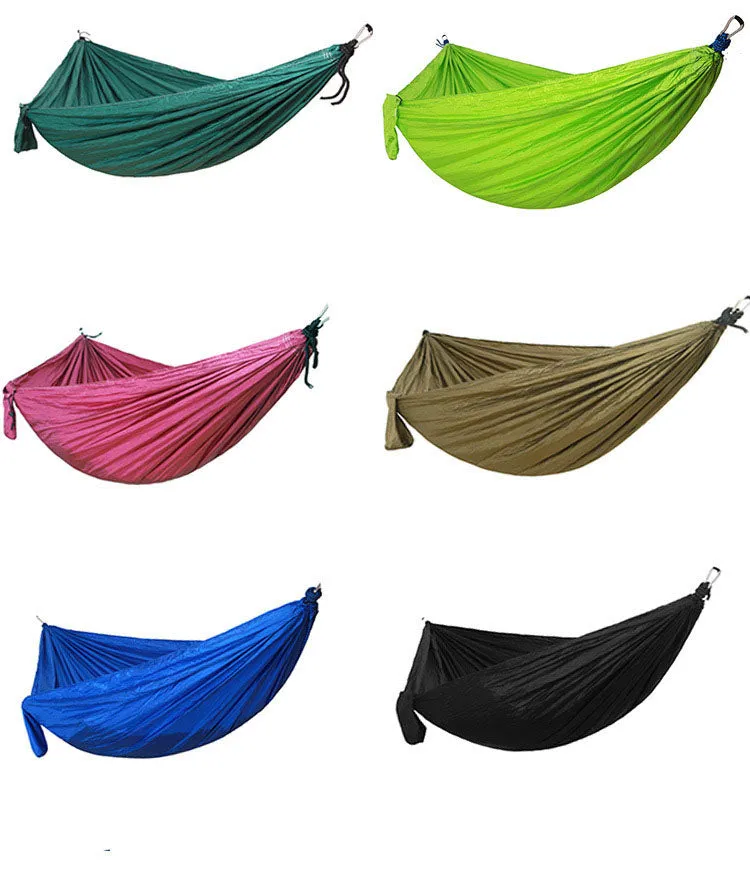 Outdoor nylon parachute cloth hammock single or double camping riding indoor leisure swing hanging chair