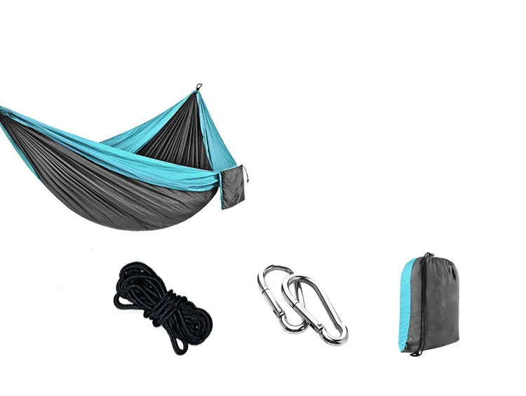 Outdoor nylon parachute cloth hammock single or double camping riding indoor leisure swing hanging chair