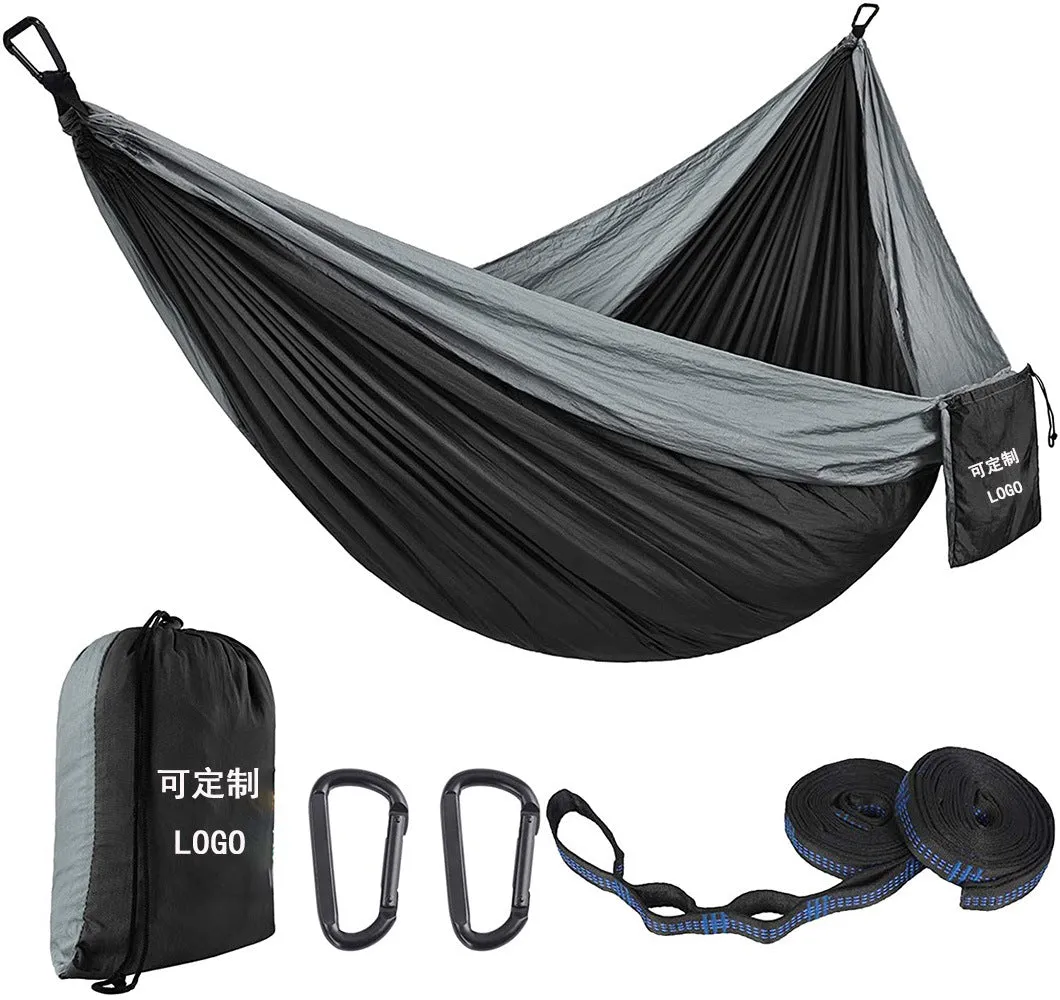 Outdoor nylon parachute cloth hammock single or double camping riding indoor leisure swing hanging chair