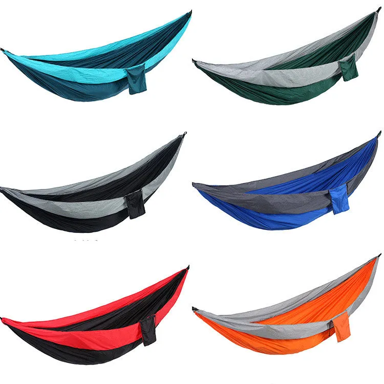 Outdoor nylon parachute cloth hammock single or double camping riding indoor leisure swing hanging chair