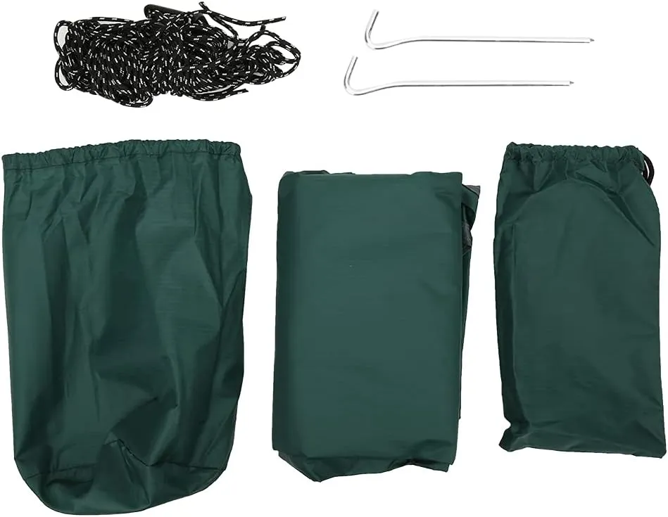Outdoor Rhombic Waterproof Camping Ground Mat Tent Hammock Awning, 210T Polyester Fabric, Steel Perforated Annulus, Double Fabric Reinforced Corners, Includes Accessories