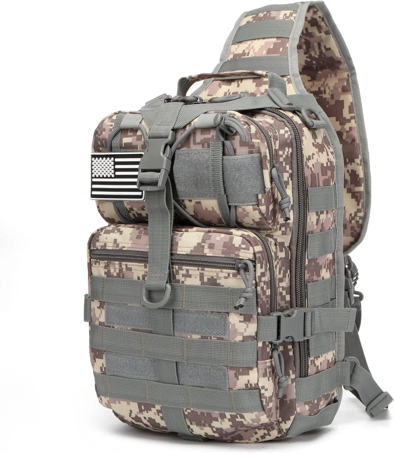 Outdoor Tactical Bag Fishing Military Sport Bag Pack Sling Shoulder Backpack for Every Day Carry (ACU)