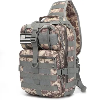 Outdoor Tactical Bag Fishing Military Sport Bag Pack Sling Shoulder Backpack for Every Day Carry (ACU)