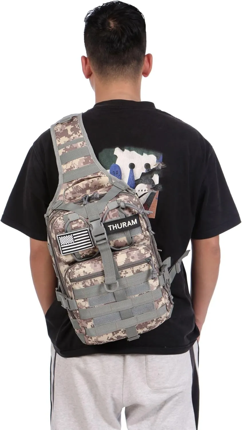 Outdoor Tactical Bag Fishing Military Sport Bag Pack Sling Shoulder Backpack for Every Day Carry (ACU)
