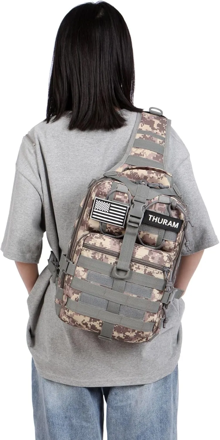 Outdoor Tactical Bag Fishing Military Sport Bag Pack Sling Shoulder Backpack for Every Day Carry (ACU)
