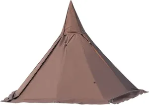 Outdoor Tents Teepee with Stove Hole Waterproof Family Pyramid Tent Camping Backpacking Hiking Mountaineering Heated Shelter (Color : Green, Size : 340X240CM) (Brown 430X260CM)