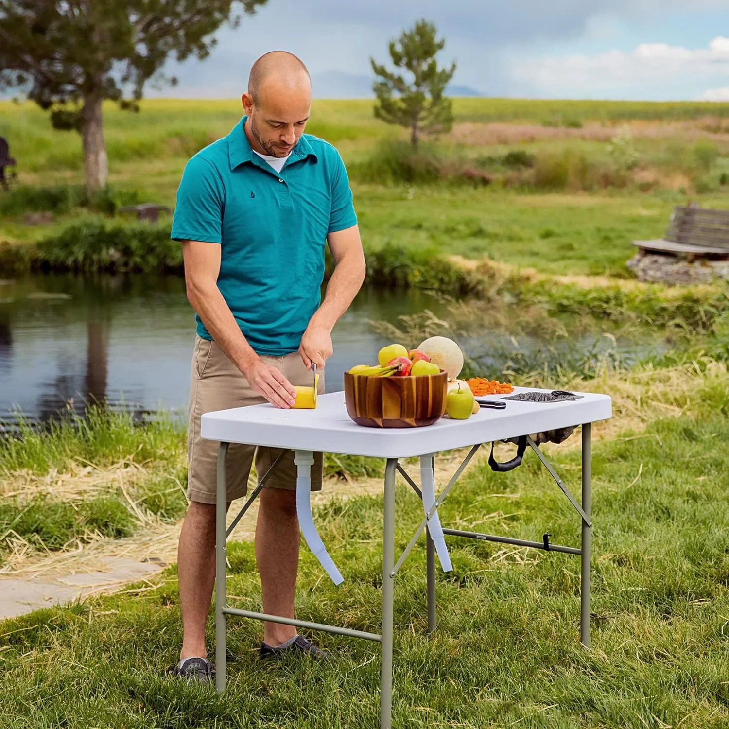 Outdoor Washing Table, Sink, Portable and Foldable, Large Dual-Sink Design *** Free Rod Rack with Purchase! Limited quanities Available