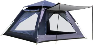 Outdoor Waterproof Camping Tent Instant Pop Up Family Tent, Automatic Portable Beach Dome with Porch Suitable Picnic Backpacking