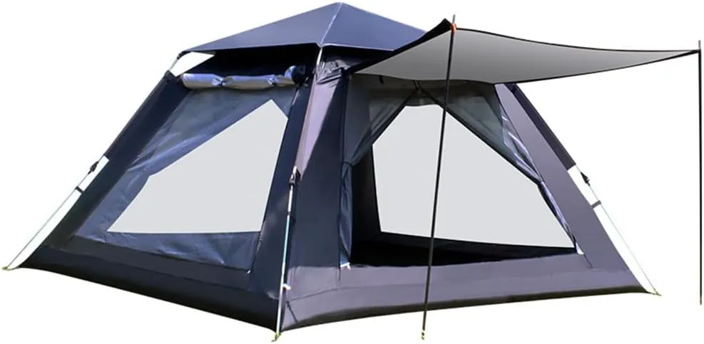 Outdoor Waterproof Camping Tent Instant Pop Up Family Tent, Automatic Portable Beach Dome with Porch Suitable Picnic Backpacking