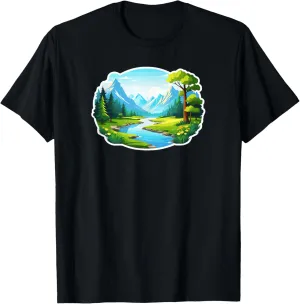 Outdoors Hiking Walking Adventure. Mountain Stream. T-Shirt