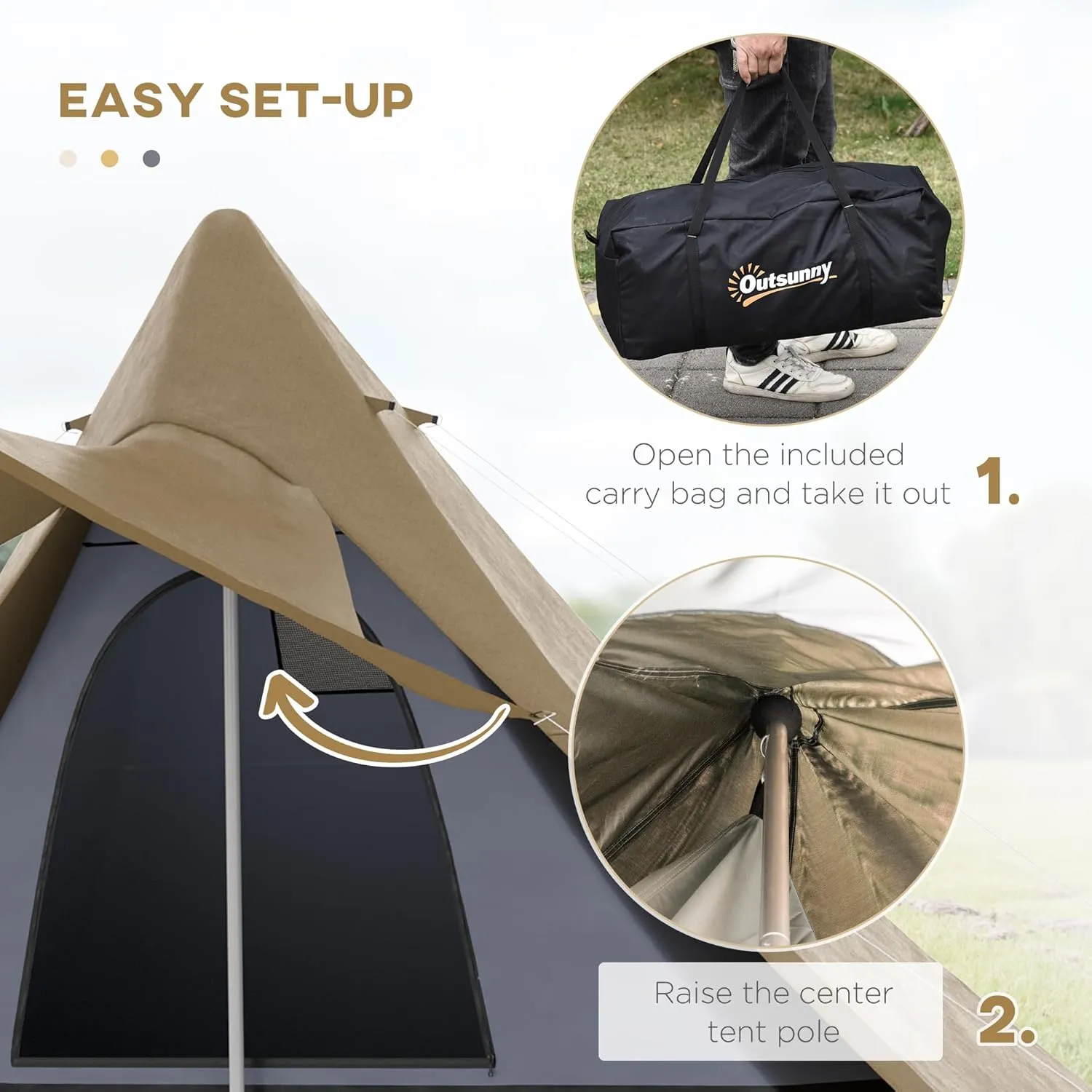 Outsunny Tents Camping Teepee Tent