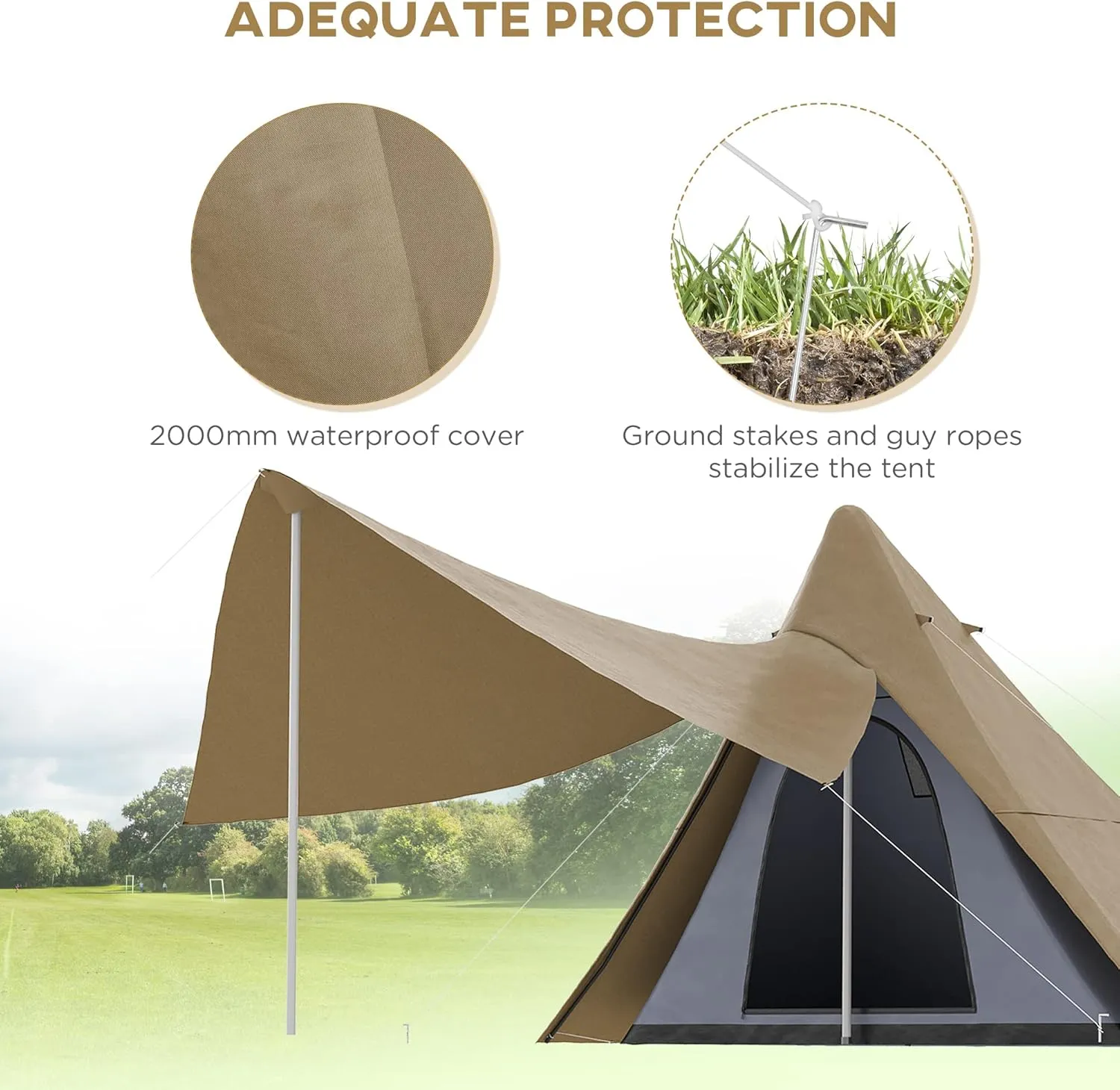 Outsunny Tents Camping Teepee Tent