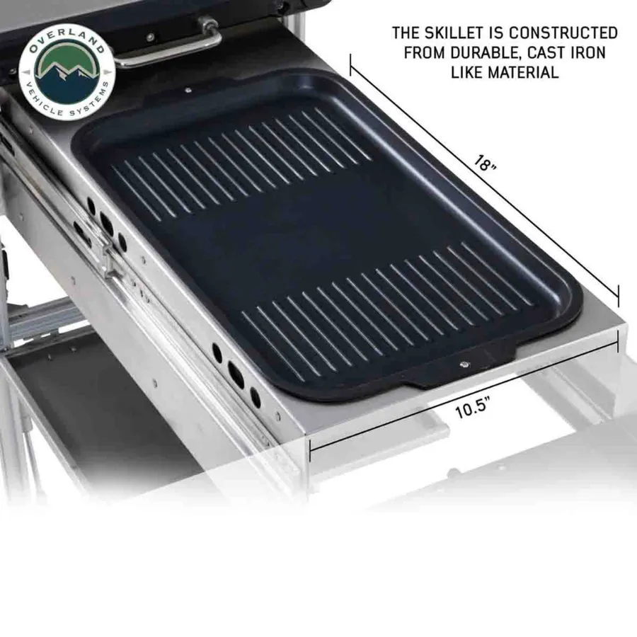 OVS Komodo Camp Kitchen - Dual Grill, Skillet, Folding Shelves, And Rocket Tower - Stainless Steel