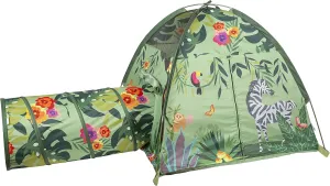 Pacific Play Tents 20429 Jungle Party Safari Tent   Tunnel Combo 48" x 48" x 42"
