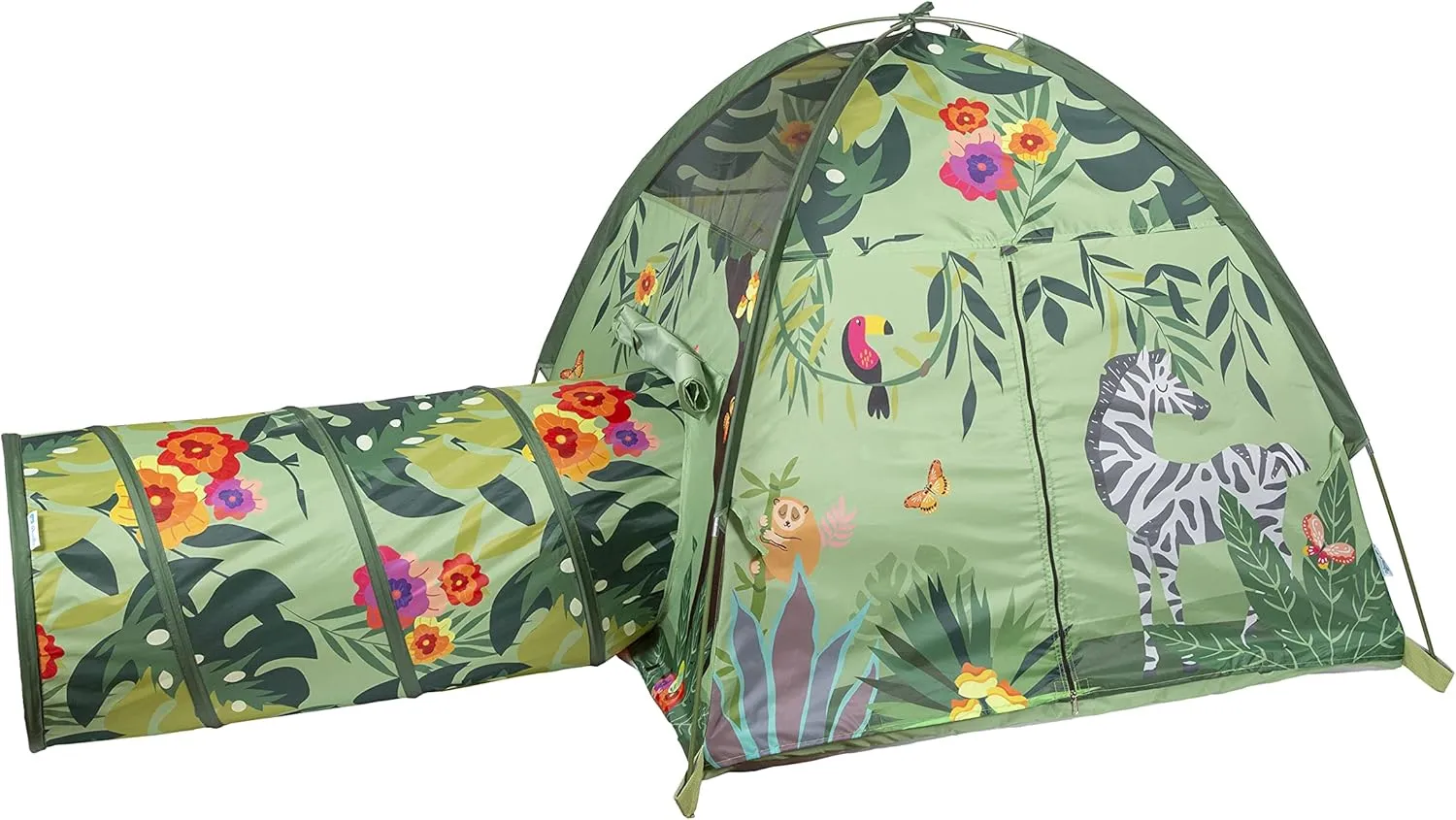 Pacific Play Tents 20429 Jungle Party Safari Tent   Tunnel Combo 48" x 48" x 42"