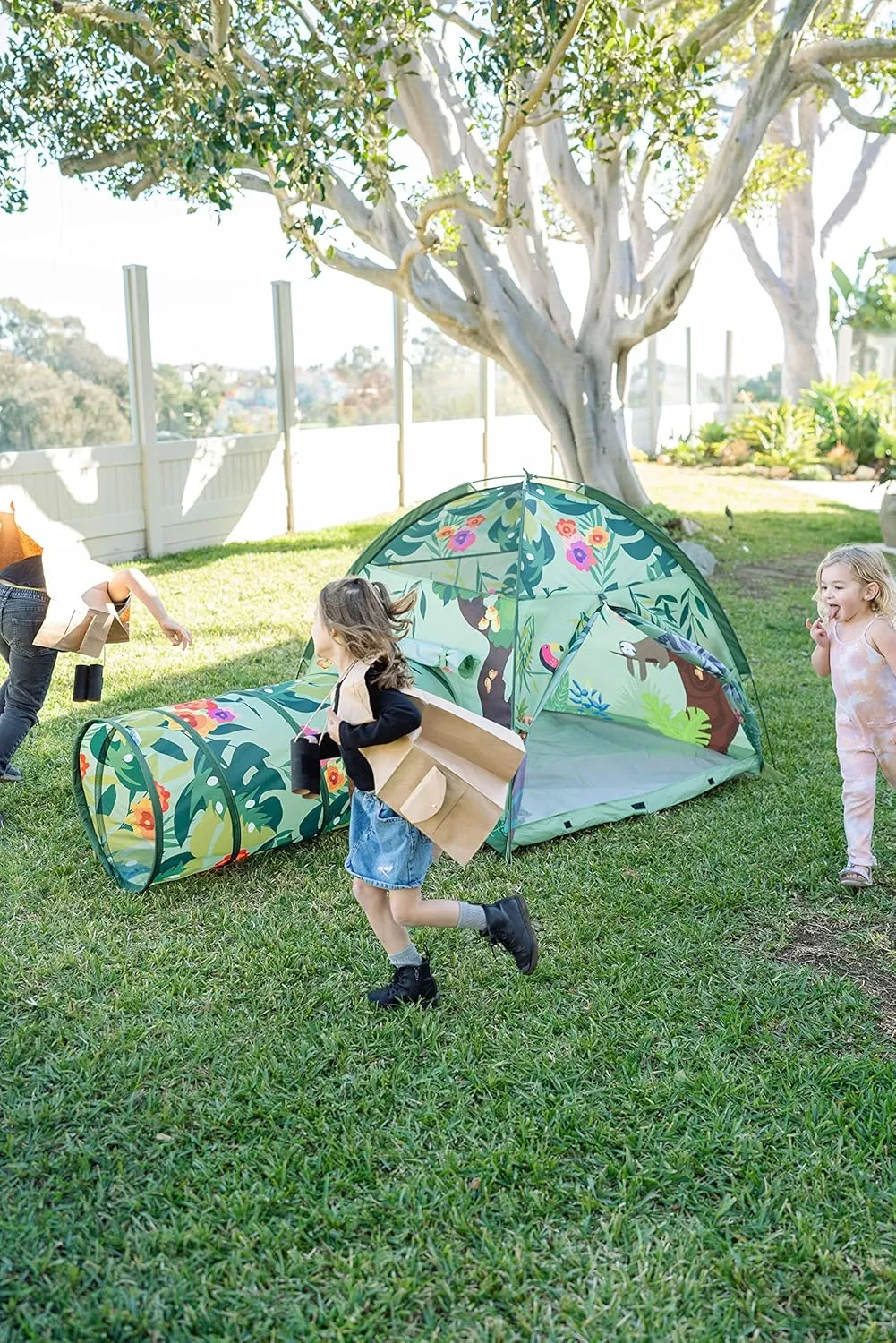 Pacific Play Tents 20429 Jungle Party Safari Tent   Tunnel Combo 48" x 48" x 42"