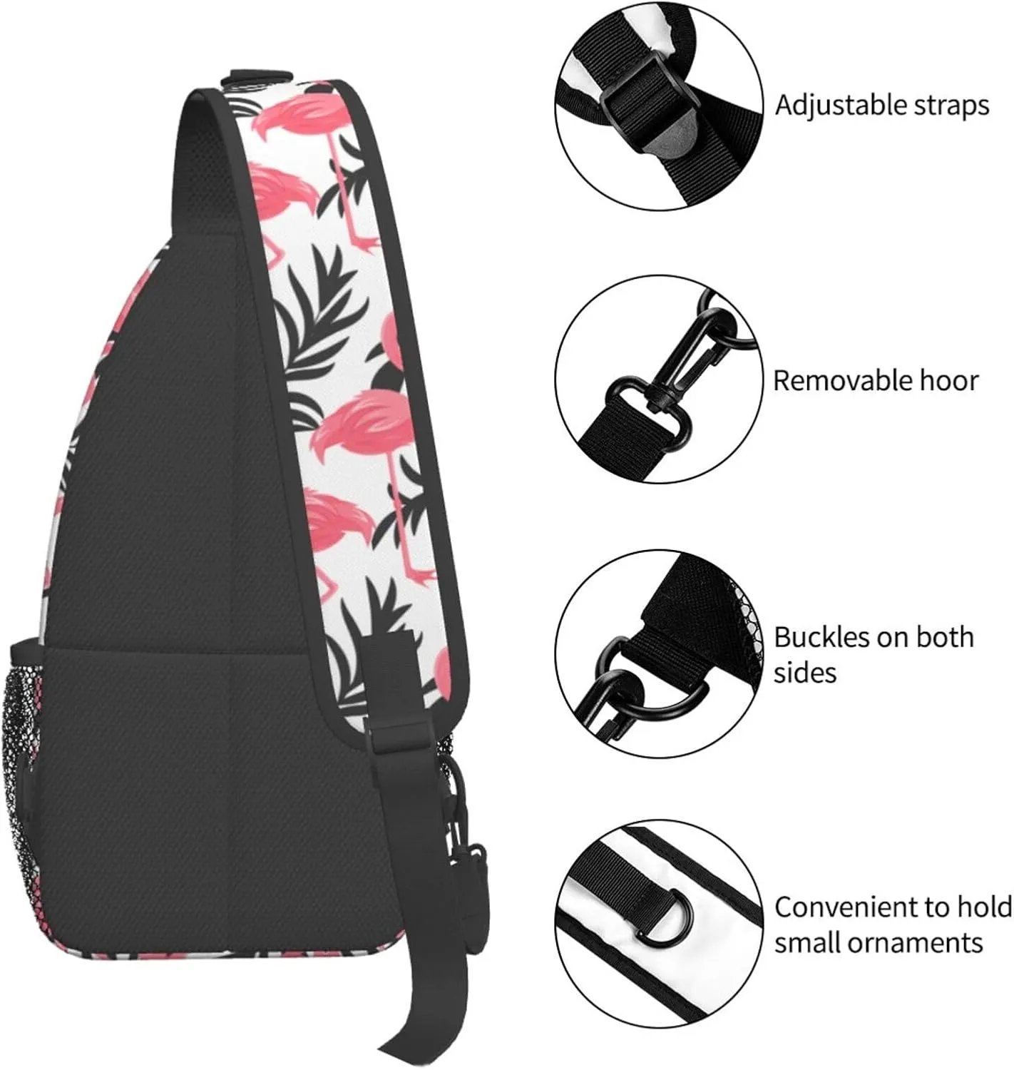 Palm Leaves Crossbody Sling Backpack Sling Bag Adjustable Chest Shoulder Daypack For Women Men