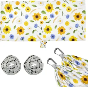 Pattern with Summer Flowers Camping Hammock with Tree Straps, Portable Lightweight Parachute Hammocks Camping Accessories Gear for Indoor Outdoor Backpacking Travel Hiking Beach