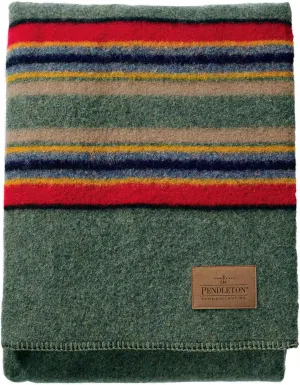 PENDLETON Queen Size Green Heather Camp Blanket