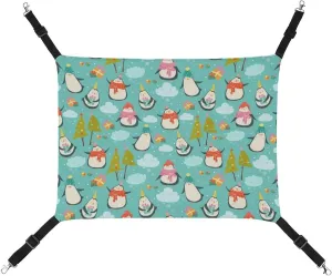Penguin Cartoon Hanging Cat Bed Soft Breathable Pet Hammock for Cage Pet Sleeper for Kitten Ferret Puppy Rabbit