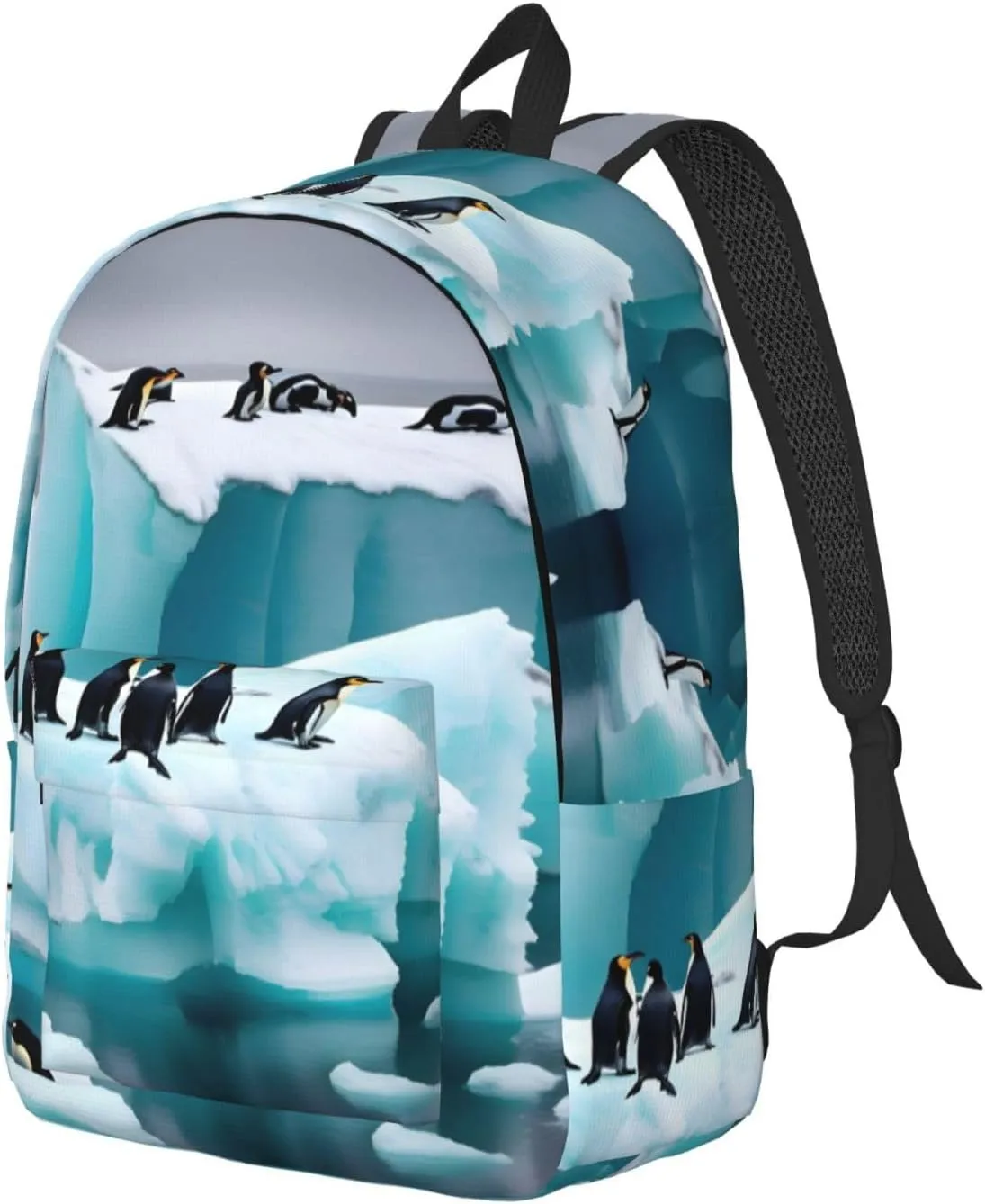 Penguins On The Iceberg Canvas Backpack For Men Women,Casual Rucksack Backpack, Laptop College Hiking Travel Bag