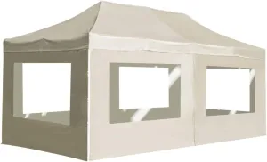 Perfect Outdoor Shelter with Professional Folding Party Tent, Waterproof Aluminum Frame, Easy to Transport, 19.7'x9.8', Cream