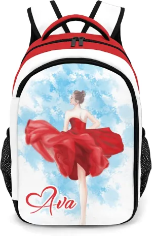 Personalized Elegant Ballet Girl Backpack Casual Bag Daypack for Women Men Camping Hiking