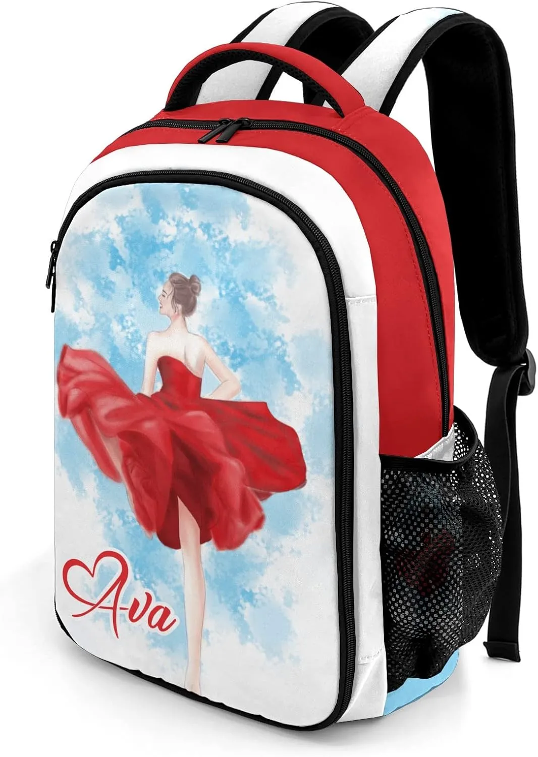 Personalized Elegant Ballet Girl Backpack Casual Bag Daypack for Women Men Camping Hiking