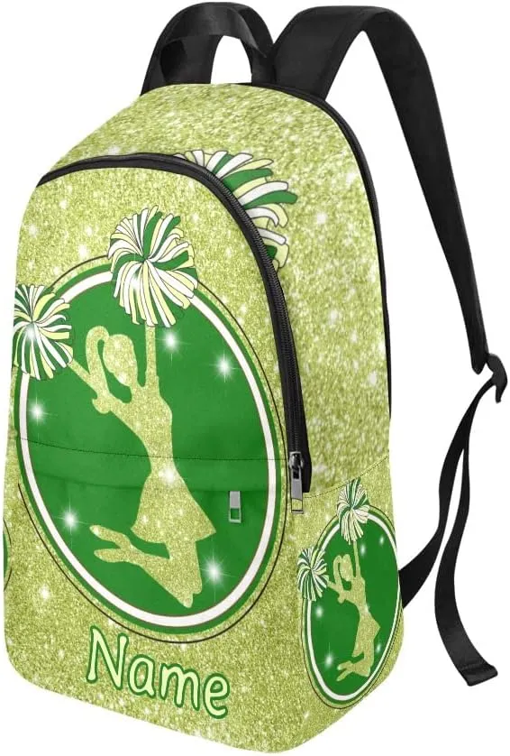 Personalized Girl Cheer Pretty Print Backpack with Name Custom Travel Daypack Bag for Man Woman Gifts