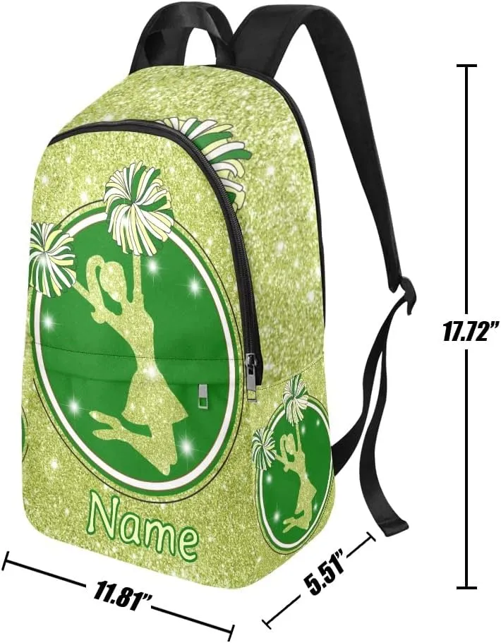 Personalized Girl Cheer Pretty Print Backpack with Name Custom Travel Daypack Bag for Man Woman Gifts