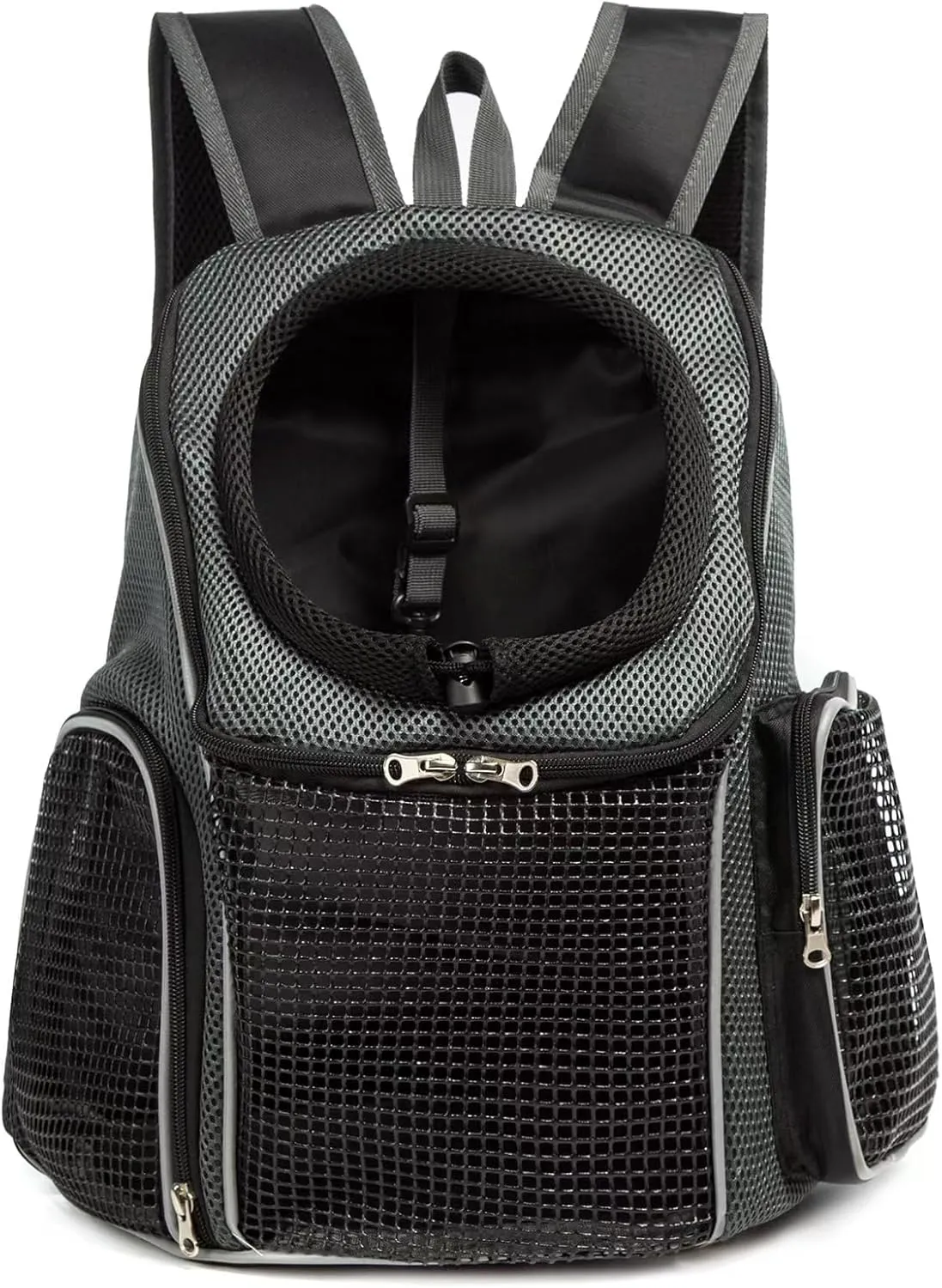 Pet Carrier Backpack with Mesh Ventilation Adjustable Straps Backpack (Black, Large)