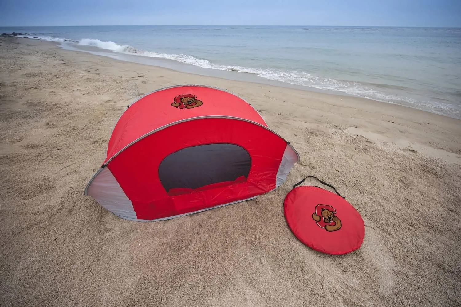 PICNIC TIME NCAA Georgia Tech Yellow Jackets Manta Portable Beach Tent, Pop Up Tent, Beach Sun Shelter Pop Up, (Gray with Black Accents)