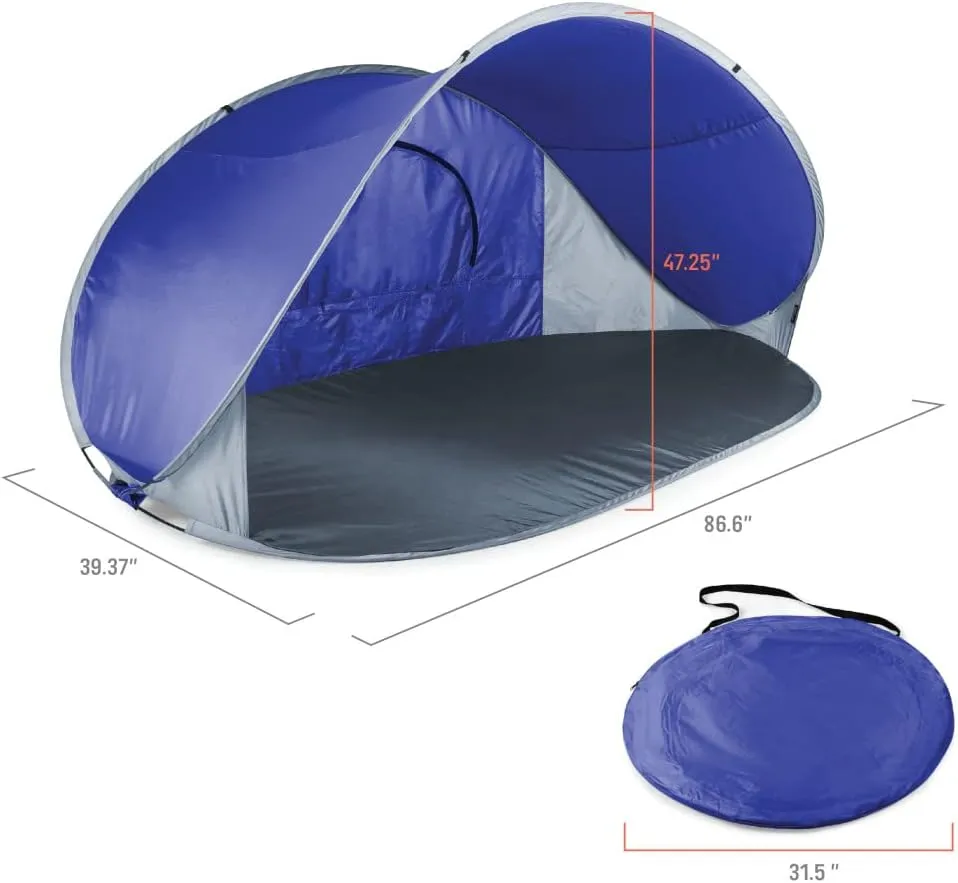 PICNIC TIME NCAA Georgia Tech Yellow Jackets Manta Portable Beach Tent, Pop Up Tent, Beach Sun Shelter Pop Up, (Gray with Black Accents)
