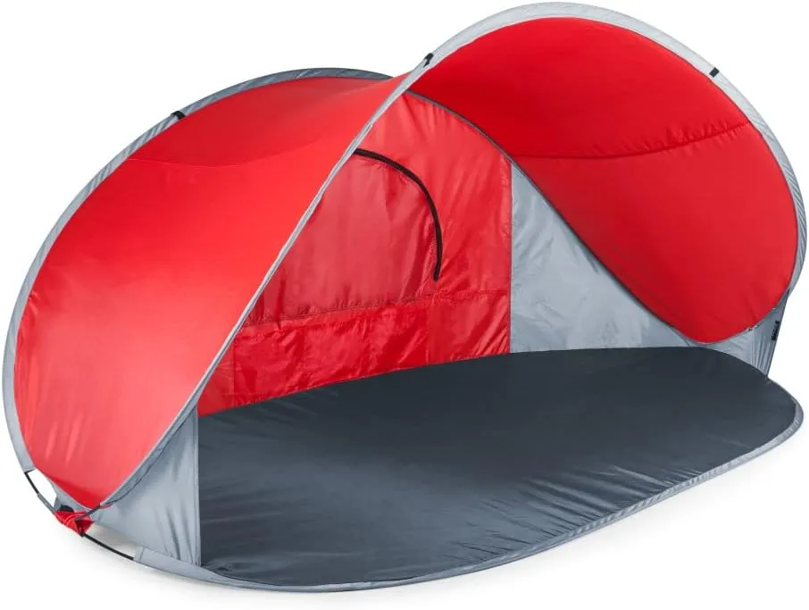 PICNIC TIME NCAA Georgia Tech Yellow Jackets Manta Portable Beach Tent, Pop Up Tent, Beach Sun Shelter Pop Up, (Gray with Black Accents)
