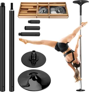 Pole Dancing Pole for Home, Professional Grade Excellent, Premium Dance Pole Removable 45mm Spinnings & Static Dancing Pole Heavy-Duty Steel Pole Dancing Pole, for Home Exercise Club Gym